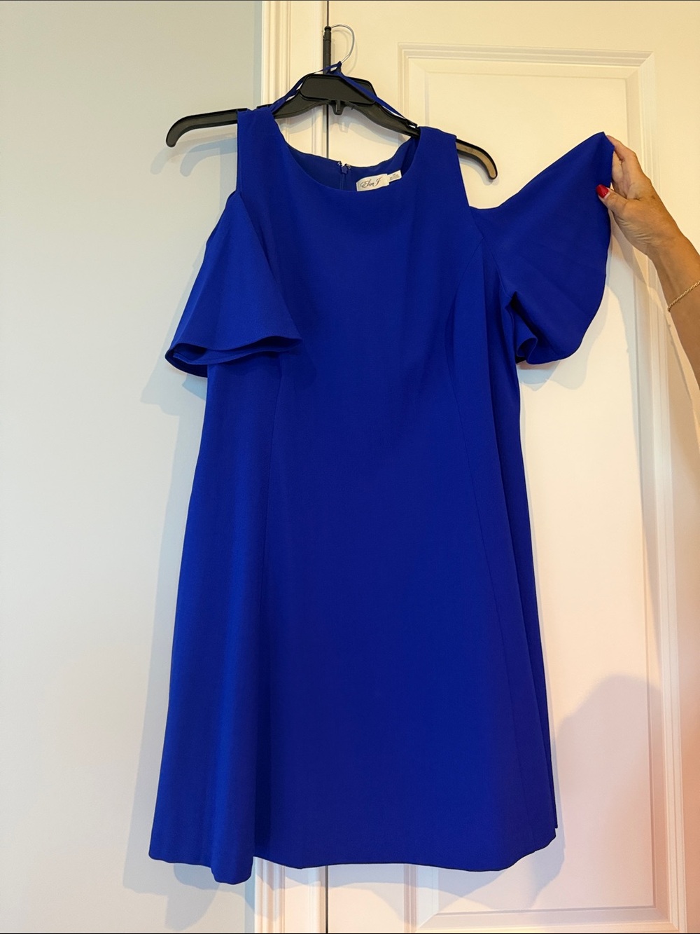 Eliza J Cobalt Cold-Shoulder Dress